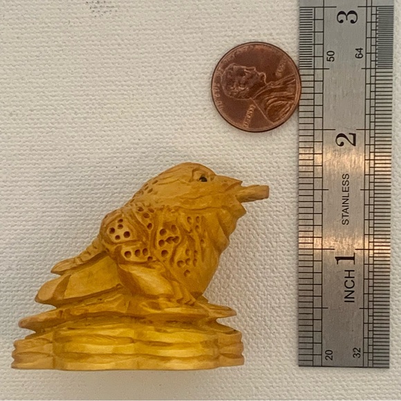 Vintage Boxwood Money Frog Netsuke Animal Figurine Hand Carved Wooden Figure 2" - Picture 13 of 13